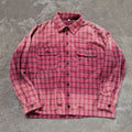 Streetwear Custom Acid Wash Vintage Shirts Boxy Plaid Button up Rhinestone Full Long Sleeve Shirts for Men