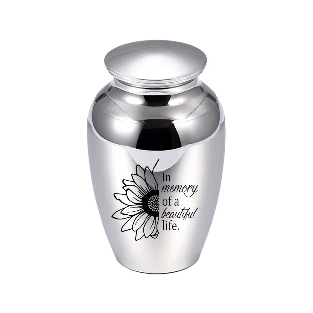 70x45mm Personalize Flower Cremation Urn Funeral Memorial Keepsake Urns for Human Pet Dog Ashes - in Memory of a Life