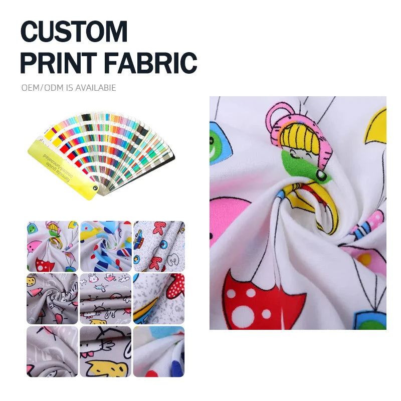 Eco-friendly Printed Cotton Fabric digital Printed Cotton Spandex Fabric with No Moq