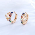 Earing De Oro Laminado Princess Crown Accessory Jewelry Wholesale Aesthetic Hoop Earrings with Stones Ear Piercing