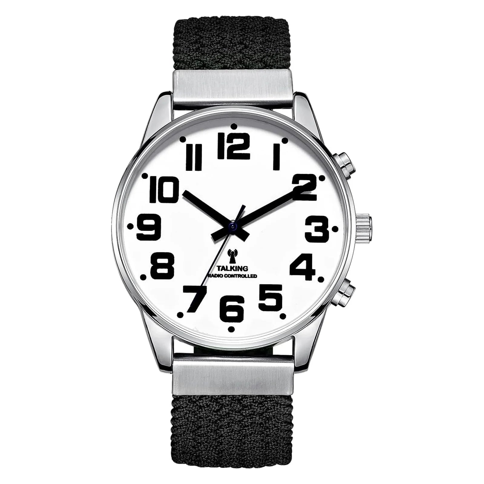 British English Talking Watch With Large Numbers Self-Setting for Visually Impaired Blind or Elder People - Nylon