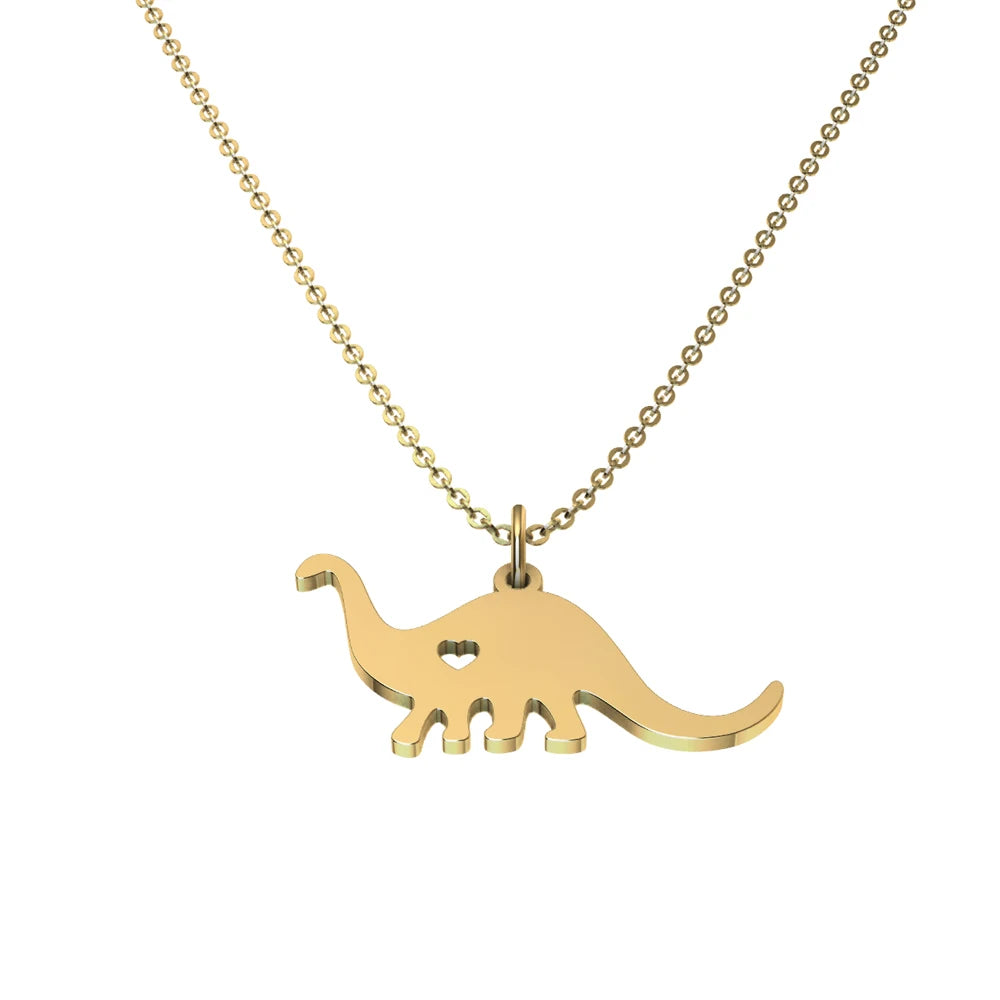 Dinosaur Necklace Pendentif or 18k Custom Necklace Stainless Steel Chain Chocker Dinosaur Jewelry Necklaces for Teen Girls