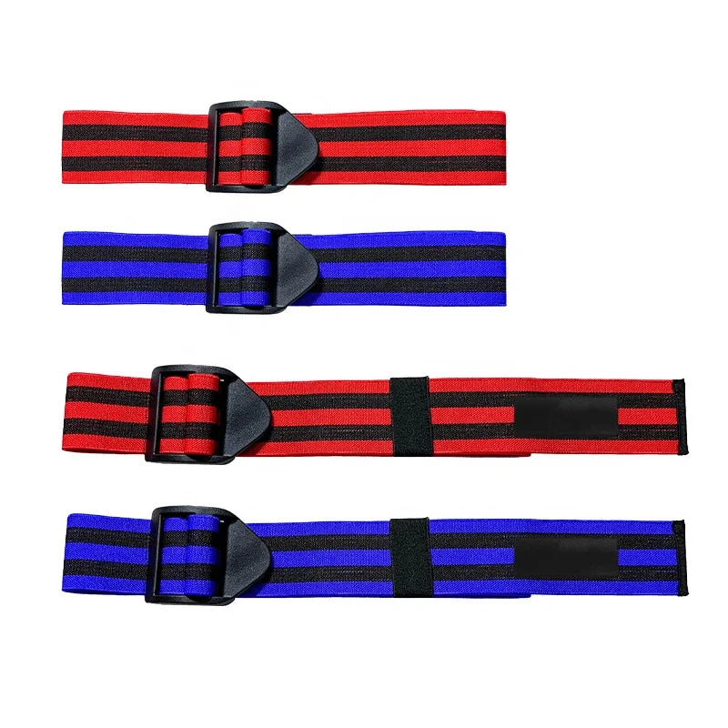 Hot Selling BFR Blood Flow Restriction Training Bands for Legs and Arms Polyester/Cotton Material Blue/Red Color