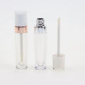 Hot Sale Low MOQ 6ml Plastic Cosmetic Lip Gloss Tubes White Cap Black Round Luxury Empty Containers with Wands