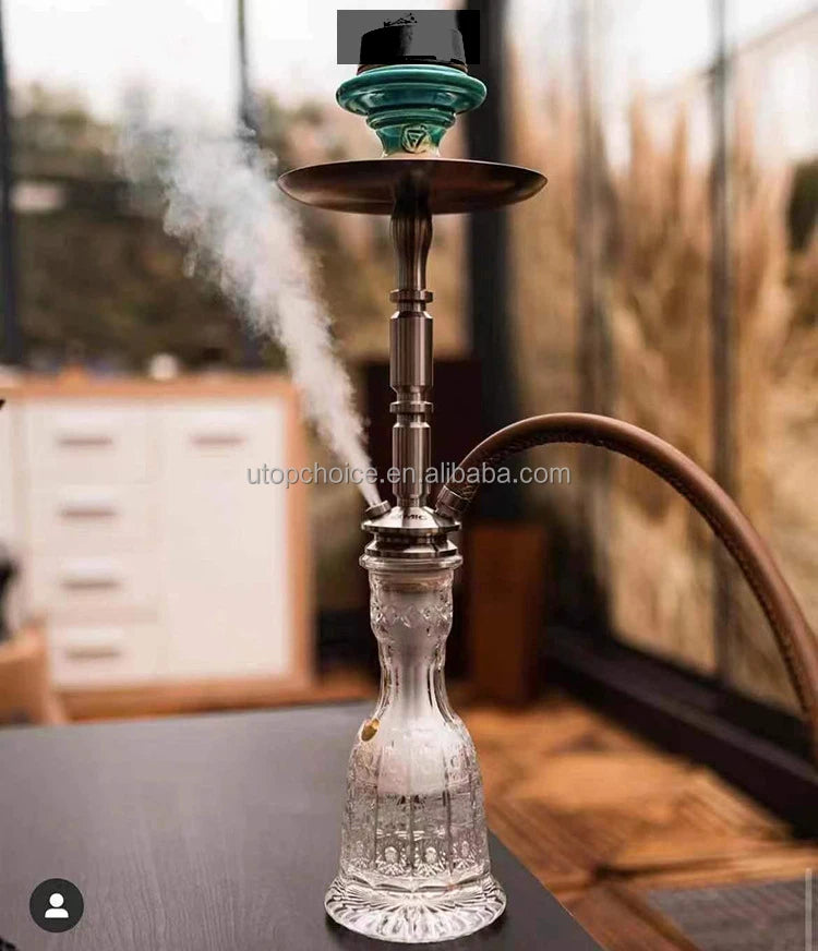 New Customized Top End Eco-friendly China Glass Shisha Hookah Factory Wholesale  German Customization 304 Stainless Steel Hookah
