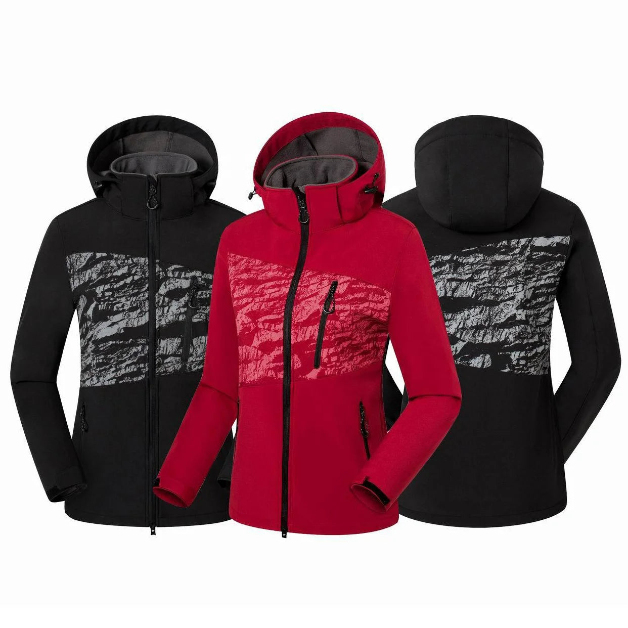 Custom Men and Women Thermal Softshell Coat with Print Custom Fleece Outdoor Jacket Sports Winter Softshell Jacket