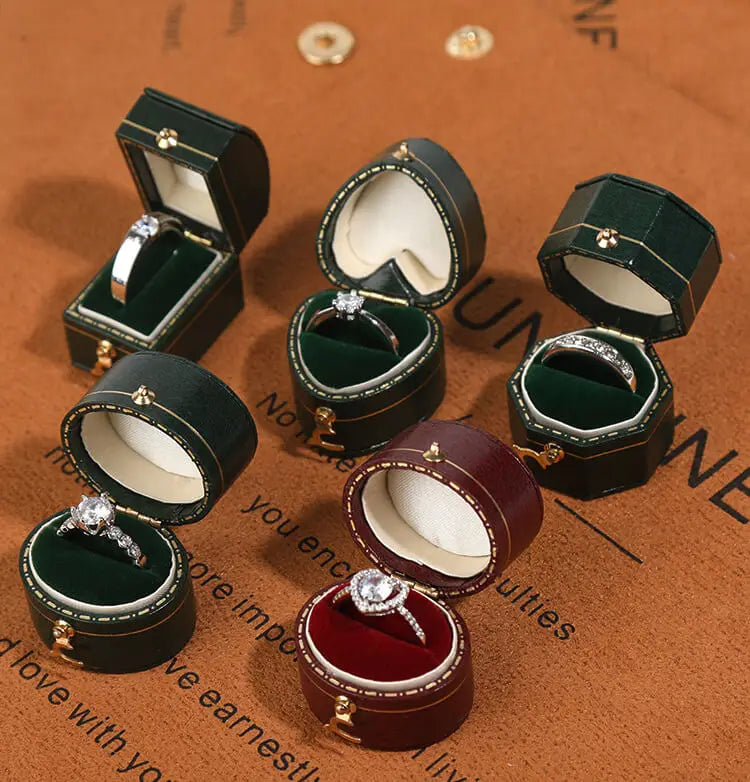New Mini Ring Box Multi-shaped Retro Ring Storage Box Exquisite Portable Jewelry Box Can Be Printed Logo BT224