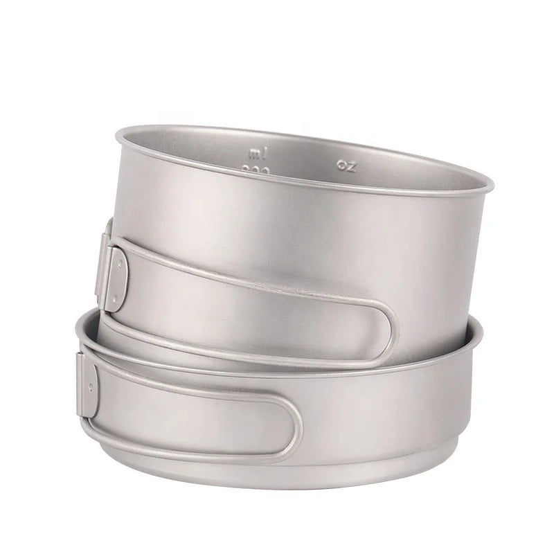 Titanium Camping Pot Outdoor Equipment Frying Pan Camp Tablewares Travel  Cookware Sets Hiking Camping Pot