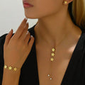 YF3993  Stainless Steel 18k Gold Plated Waterproof Jewelry Set Simple Flower Splicing Zircon Necklace Women Bracelet