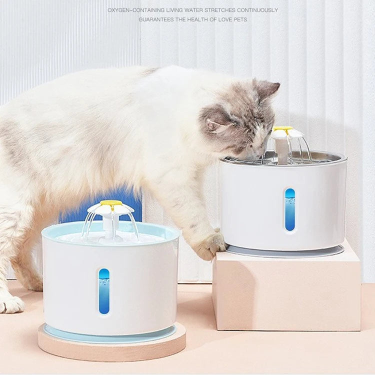 Customized LED Automatic Pet Water Feeder Low Noise Smart Dog Cat Water Fountain