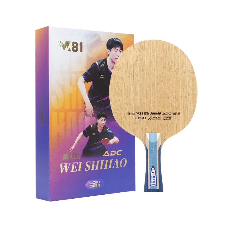 LOKI Wei Shihao Signature Table Tennis Blade 7 Ply Aramid Carbon Ping Pong Blade with Limba Surface for Training and Matches