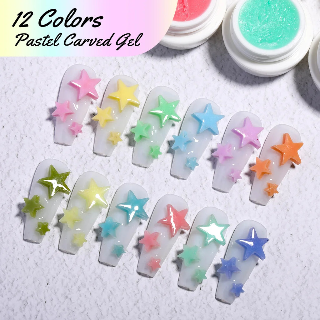 HONEY GIRL No Sticky Hand Nail Shaping Gel Nail Art HEMA Free Resin Sculpting Nail Gel 3D Carving Collection Set Custom Private