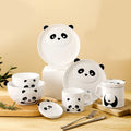 Panda Ceramic Dinner Sets Coffee Mug Porcelain Salad Bowls Dinner Plates and Spoon Tableware Gift Set Kitchen Accessories