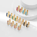 Wholesale Women's Fashion 18K Gold Plated Copper Zircon Hoop Earrings Geometric U Shape Heart Jewelry