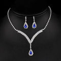 DAIHE Set-3369 Factory Wholesale Fine Bride Jewelry Full Flash Diamond Necklace Earrings Wedding Jewelry Set