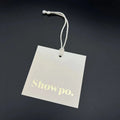 Customized Luxury Hot Stamping Embossed Hanging Tags Gold Printed Garment Bags Hats and Socks Tags