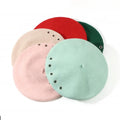 Retro Minimalist Wool Beret for Women Diamond Solid Color Versatile Warm Wholesale Europe North America