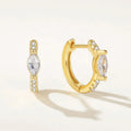 Nagosa Daily Jewelry 18k Gold Vermeil 925 Sterling Silver Marquise Cubic Zirconia Huggie Hoop Earrings Women