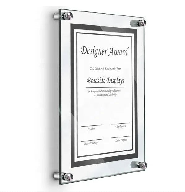 Manufacturer Factory Supplier Acrylic Standoff Wall Frames Acrylic Wall Mount Sign Holder Acrylic Photo Holder