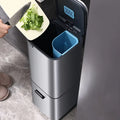 Intelli Stainless Steel Large Rectangular Trash Can Hidden Storage Pockets Standing Sensor Kitchen Waste Bin Lid Replacement