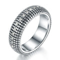High Quality Polishing Stainless Steel Jewelry Ancient Silver Zircon Hypoallergenic Accessories Party Rings R194026