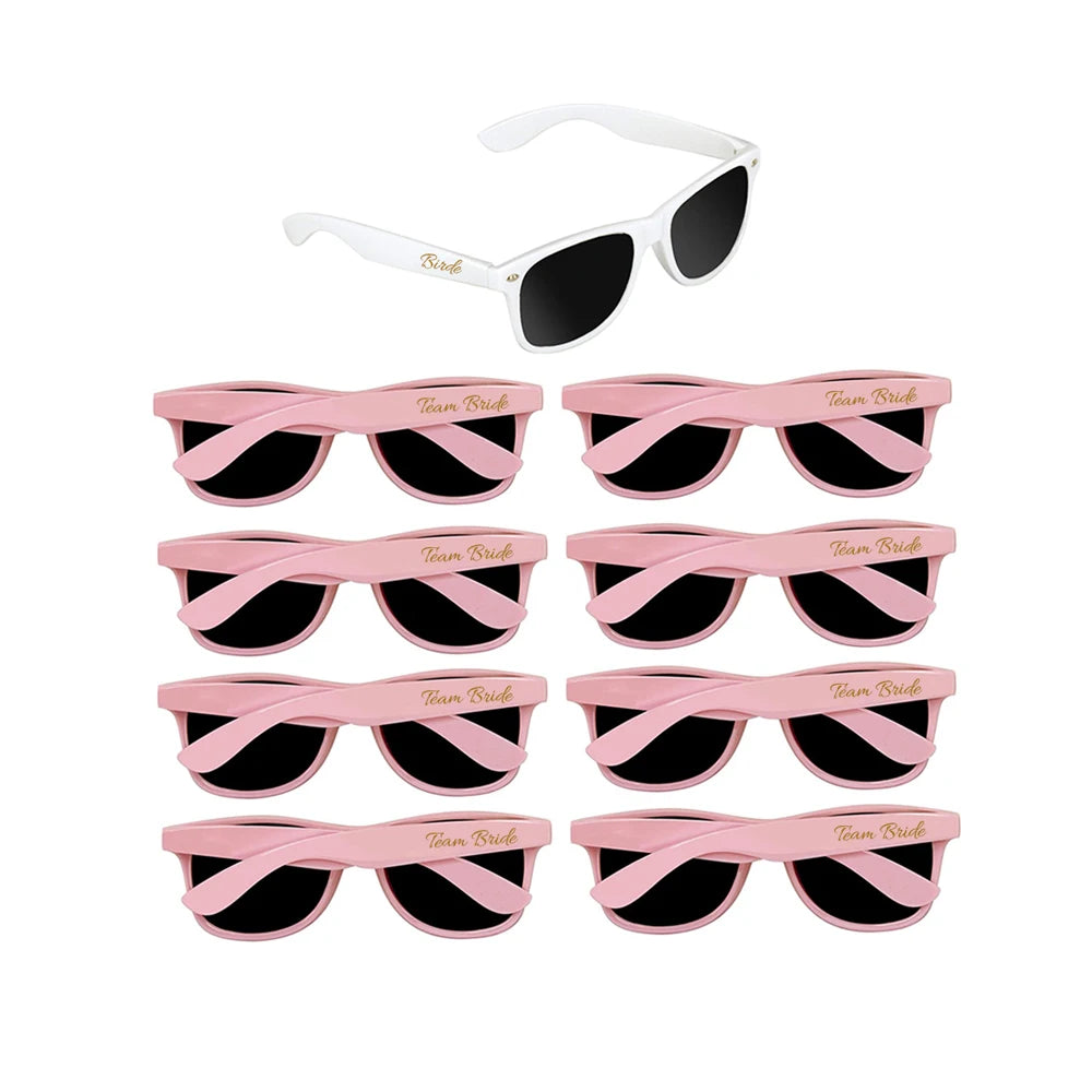 Pafu Wedding Favor Bridesmaid Gifts Multicolor Bride & Team Bride Sunglasses Set of 9