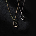 925 Sterling Silver Irregular Geometric Water Drop Pendant Gold Plated Necklaces Fashion Jewelry for Women