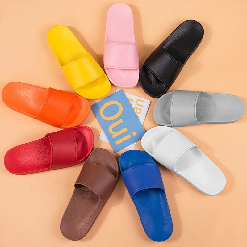 Hot Selling PVC Sublimation Printed Outdoor Slides for Custom Logo Black Men Women Breathable Anti-Slip Waterproof Autumn/Spring