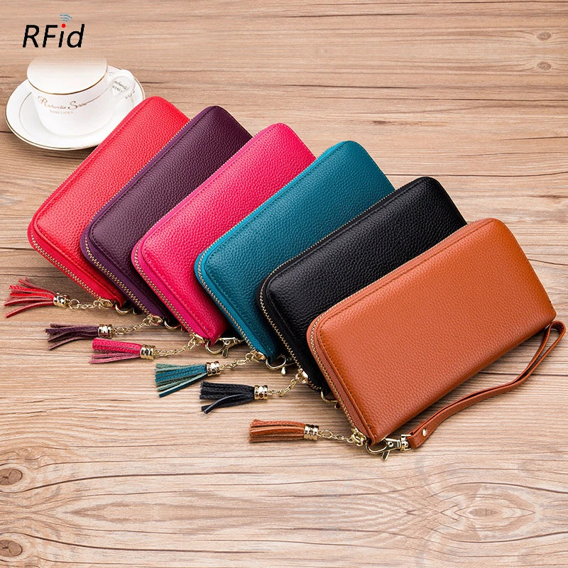 Luxury Rfid Women's Purse Long Large Capacity Money Clip Phone Clutch Bag Wholesale Zipper Lady Multi Credit Card Wallet