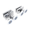 Double Wheel Shower Door Roller Set Chrome Zinc Alloy Sliding Glass Pulley for 23mm/25mm Frameless Enclosure