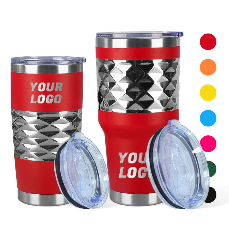 Custom logo 20oz 30oz Double Wall Thermal Stainless Steel Coffee Travel Mug with Lid Insulated Powder Coated Tumbler Vacuum Cup