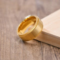 Classic Hot Selling Men Jewelry Silver 28K Gold Black Stainless Steel Spinner Ring