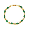 Dubai Gold Jewelry Color Treasure Crystal Gold Plated Bracelet Hot Selling European and American Colored Zircon Bracelet