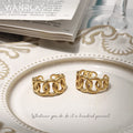 VIANRLA Stainless Steel Ring Jewelry Hollow Design 18K Gold PVD Plated Free Laser Logo Drop Shipping