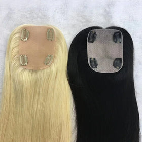 Beauty Girl Hair Factory 20 Inches Light Density 3X5 Inch Blonde Virgin Hair Topper Light European Silk Base