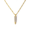 2024 Hot Selling Fashion Style Brass Gold Plated Full Zircon High Quality Bullet Pendant  Necklace Men Women