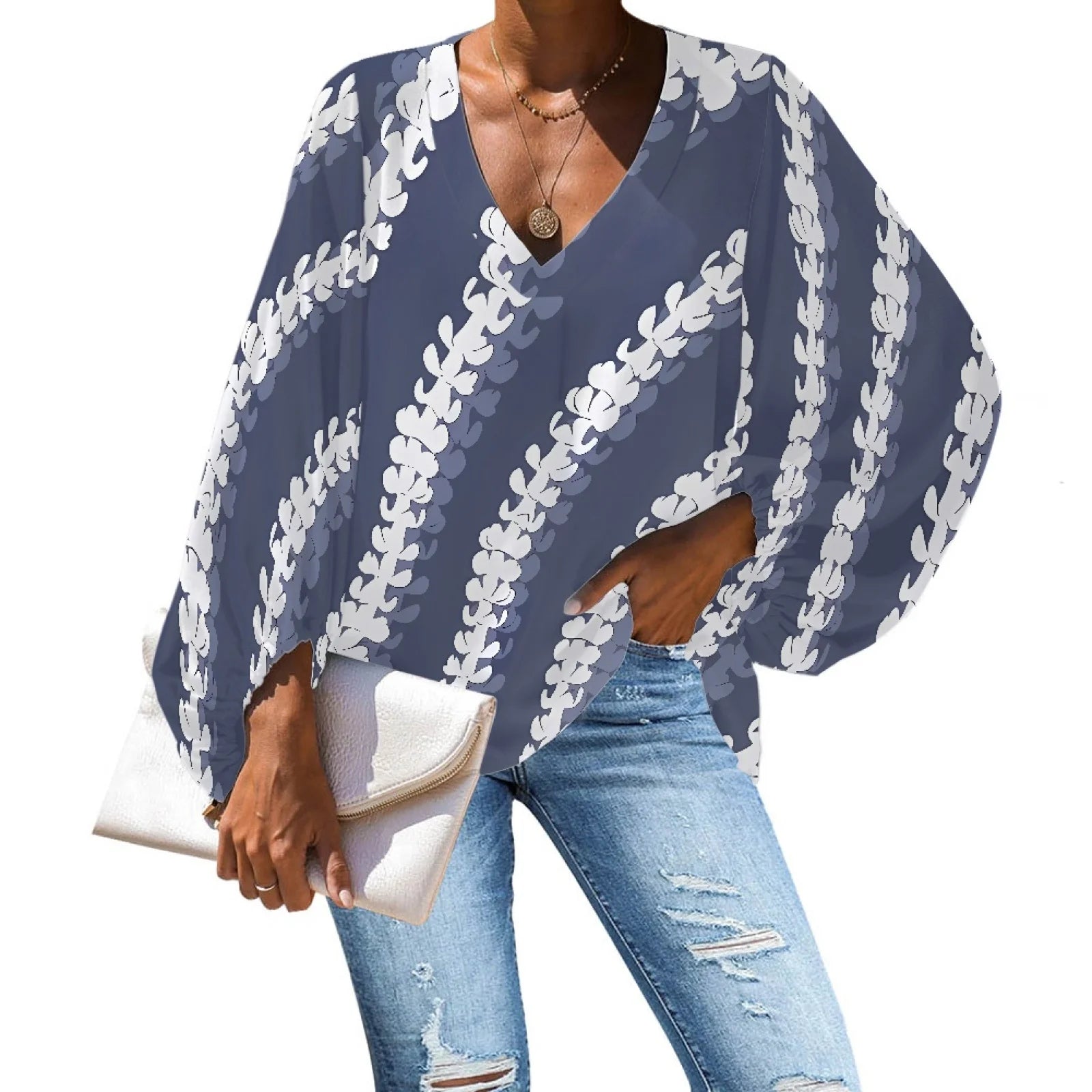 Latest Design Fashion Hawaiian Blouse Women Polynesian Tribal Vintage Large Size Lady Long Sleeve Blouses and Shirts for Women