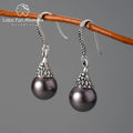 Lotus Fun Pearl Drop Dangle Earrings With Mother of Peal Real 925 Sterling Silver With 18k Gold for Women Party Fine Jewelry