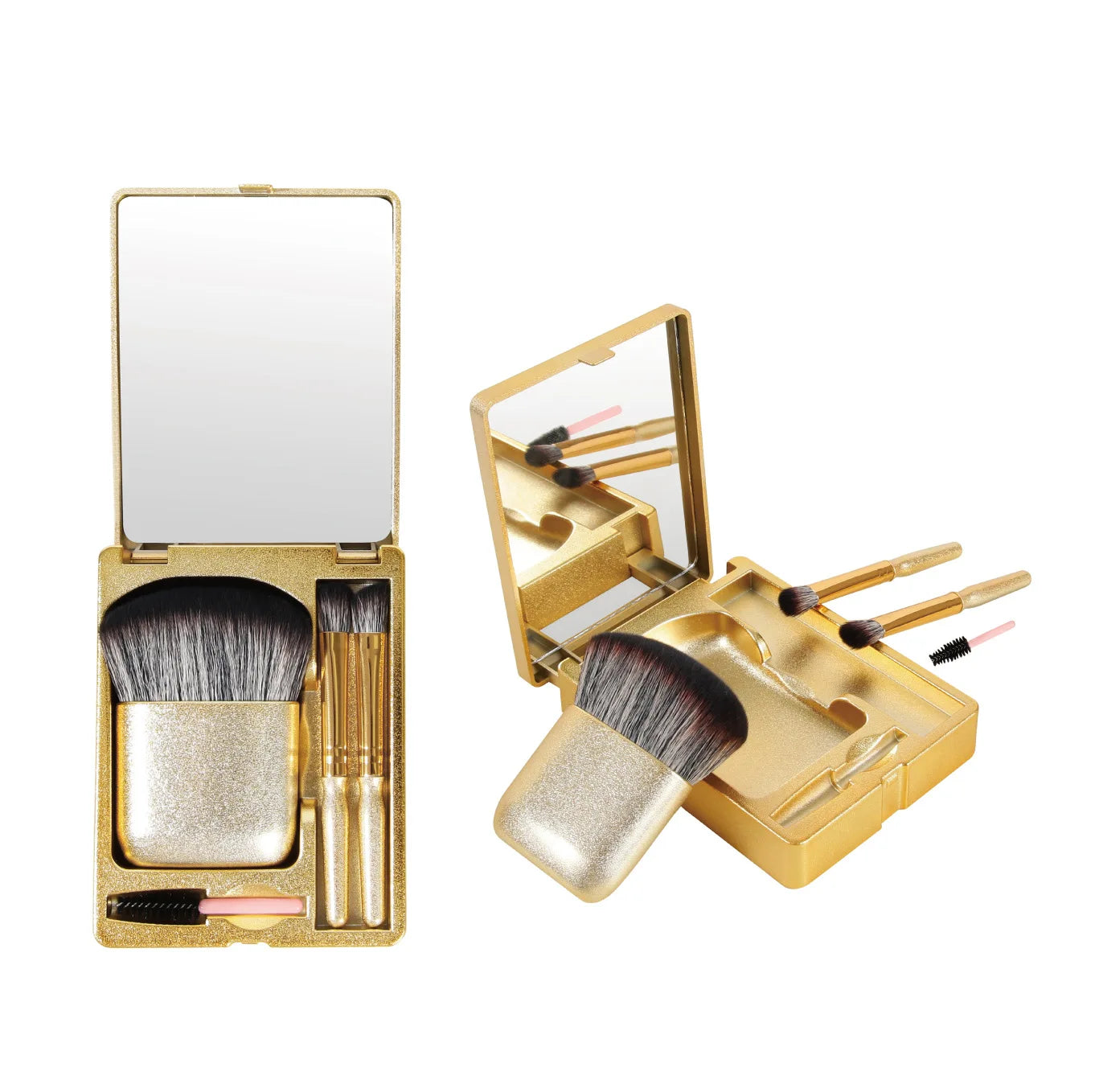 Makeup Tools Four-piece Set Travel Size Version Eye Details Brushes Makeup Brush with  Mirror Box