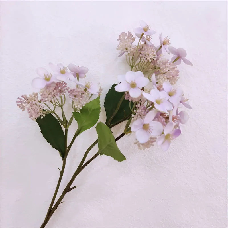 New Design Artificial Silk Lilac Hydrangea Flower Decorative Silk Flower Artificial Flowers