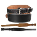Fitness Safety Contoured Real Cowhide Leather Support Power Lifting Belt Gym Weight Lift Belt