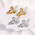 Beimai OEM Stud Earrings Simple and Stylish Bow 18K Gold-plated Sweet Stainless Steel Stud Earrings