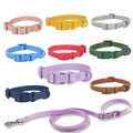 Bright Colors PVC Coated Pet Collar Leash Set Adjustable PVC Soft Rubber Waterproof Dog Collar