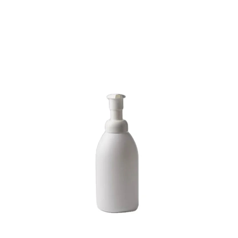 500ml 1000ml White HDPE Plastic Pump Bottle Large Capacity Round Shape Skincare Packaging Lotion Shampoo Foam Bottle