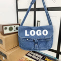 Custom logo Denim Canvas Bag New Fashion Crossbody Bag Student Class Bag Japan and South Korea Leisure Backpack