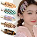 Korea Acrylic Acetic Acid Non-marking Hairpin Makeup Top Clip Metal Trendy Hair Accessory Woman Non Crease Hair Clip