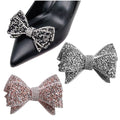 Metal Rhinestone Bow Shoe Clips Elegant Decorations for Ladies Heels Shoe Accessories with Rhinestone Buckle