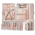 Custom Logo Manicure Pedicure Set 7/10/12/16/18Pcs Stainless Steel Nail Clippers Nail Cutter Set Nail Tool with Leather Case