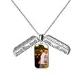 Fashion Custom Photo Men Brass Pendant Chain Jewelry Necklaces Cubic Diamond Charm Necklace Father's Day Gift
