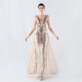 S-2XL Pearl Sequin Evening Dress Wholesale Mesh Skirt Long Dress Custom logo High End Evening Dress Factory Directly